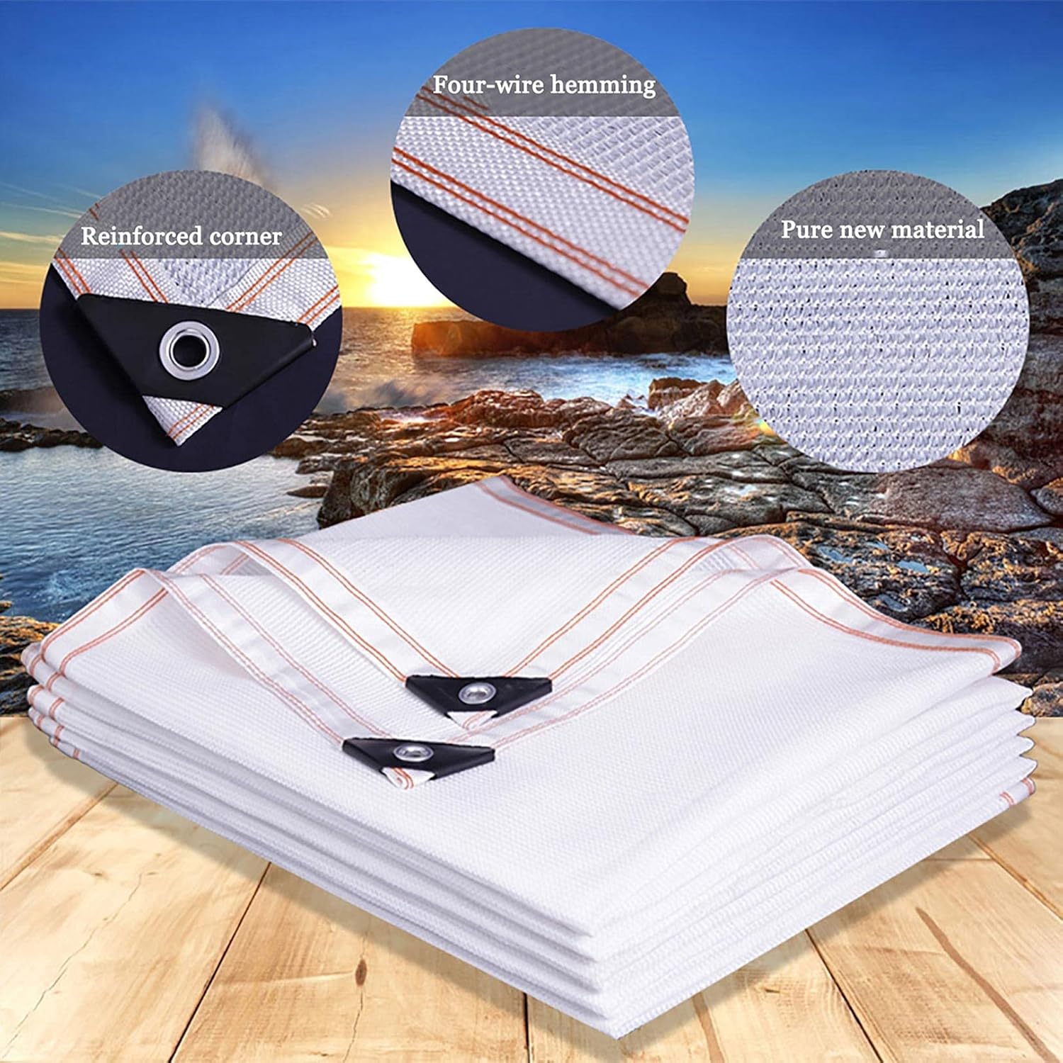 Sunshade Net,Garden Shade Mesh Tarp 80% Sunblock Shade Cloth Net Shade Mesh Tarp with Grommets UV Resistant Net Shade Fabric for Plants Garden,for Patio, Plant Cover, Greenhouse,White