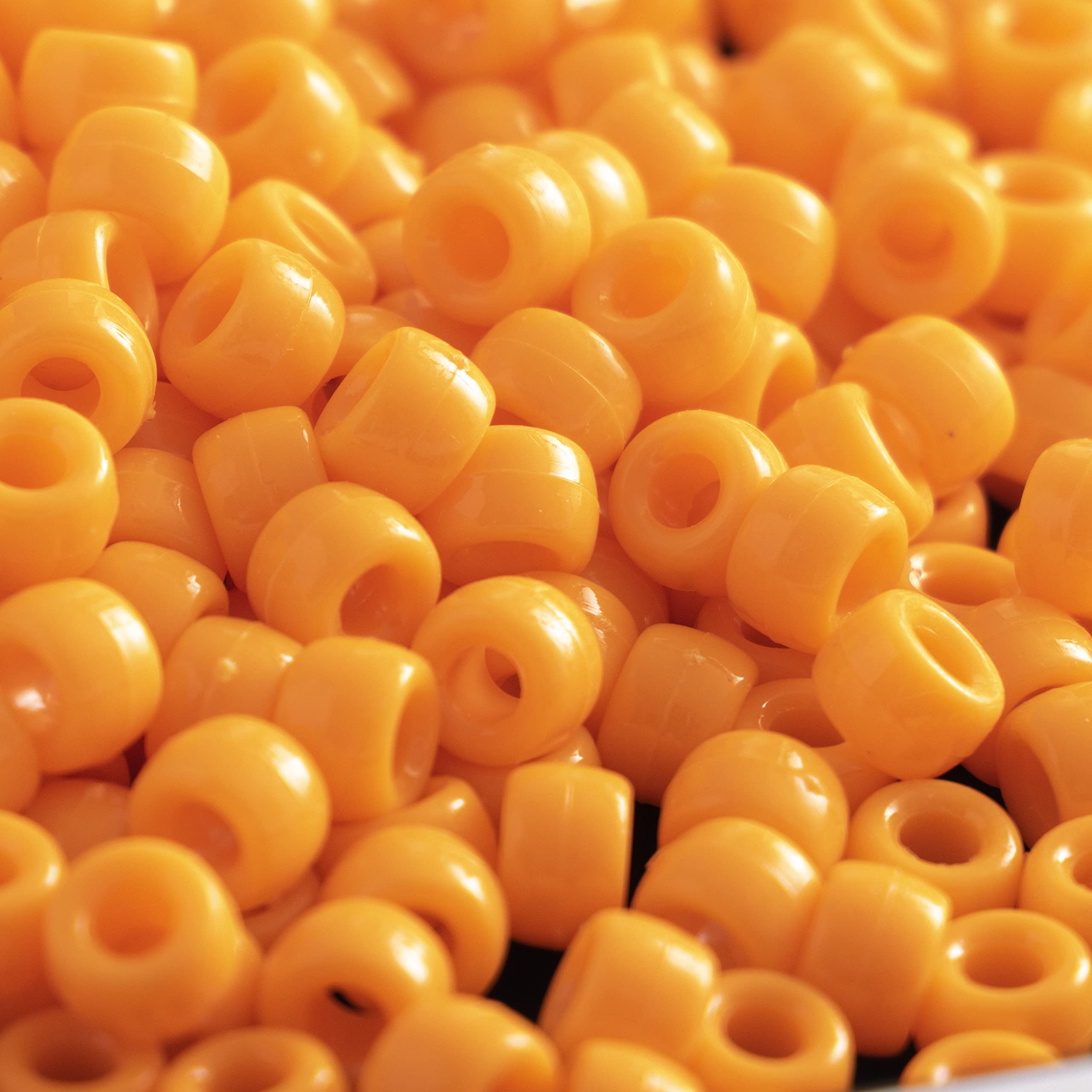 1000 Pcs Acrylic Pony Beads 6x9mm Bulk for Arts Bracelet Necklace Jewelry Making Earring Hair braiding (Orange) - Image 4