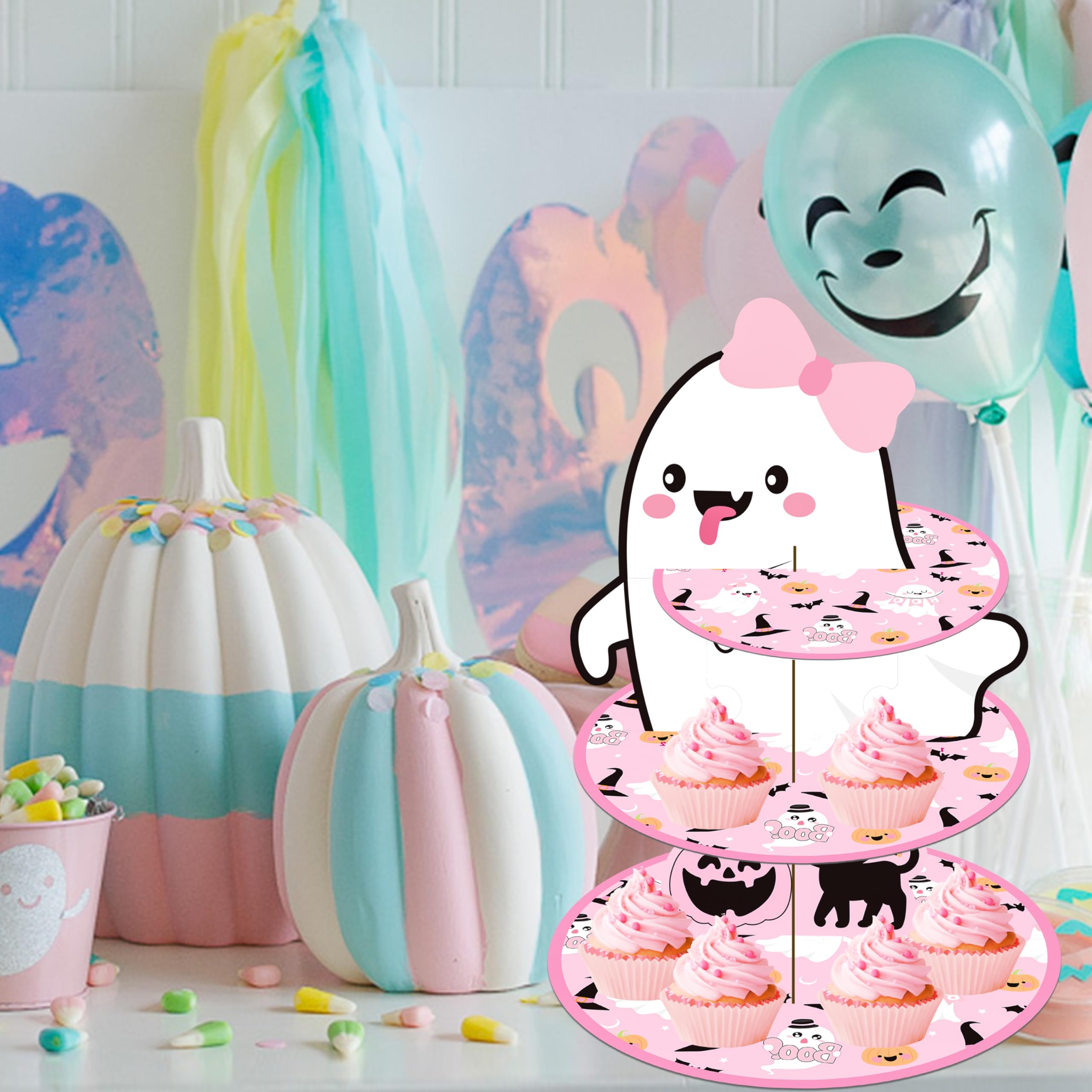 Halloween Bloody Party Cupcake Stand, Scary Bloody 3-Tier Round Cake Stand Holder