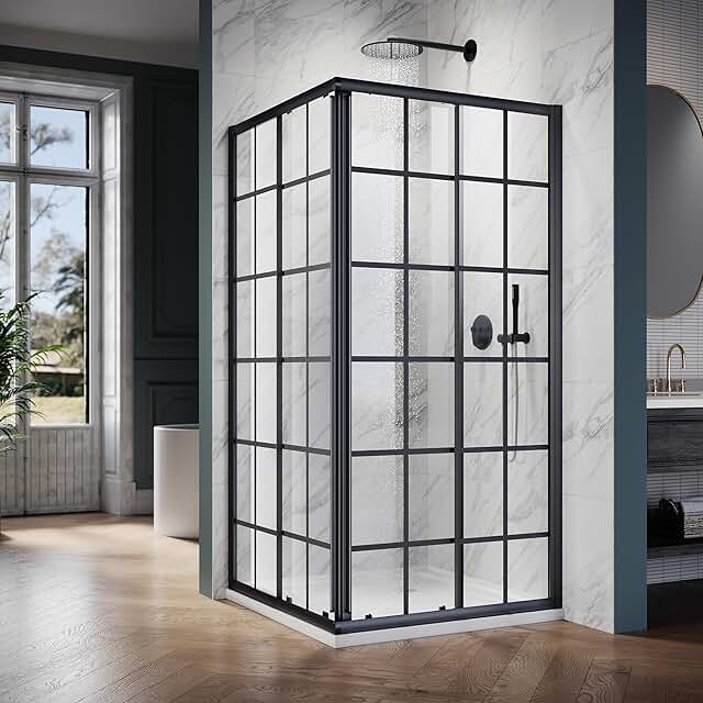 ELEGANT Framed Sliding Shower Enclosure 36 in. D x 36 in. W x 72 in. H, ...