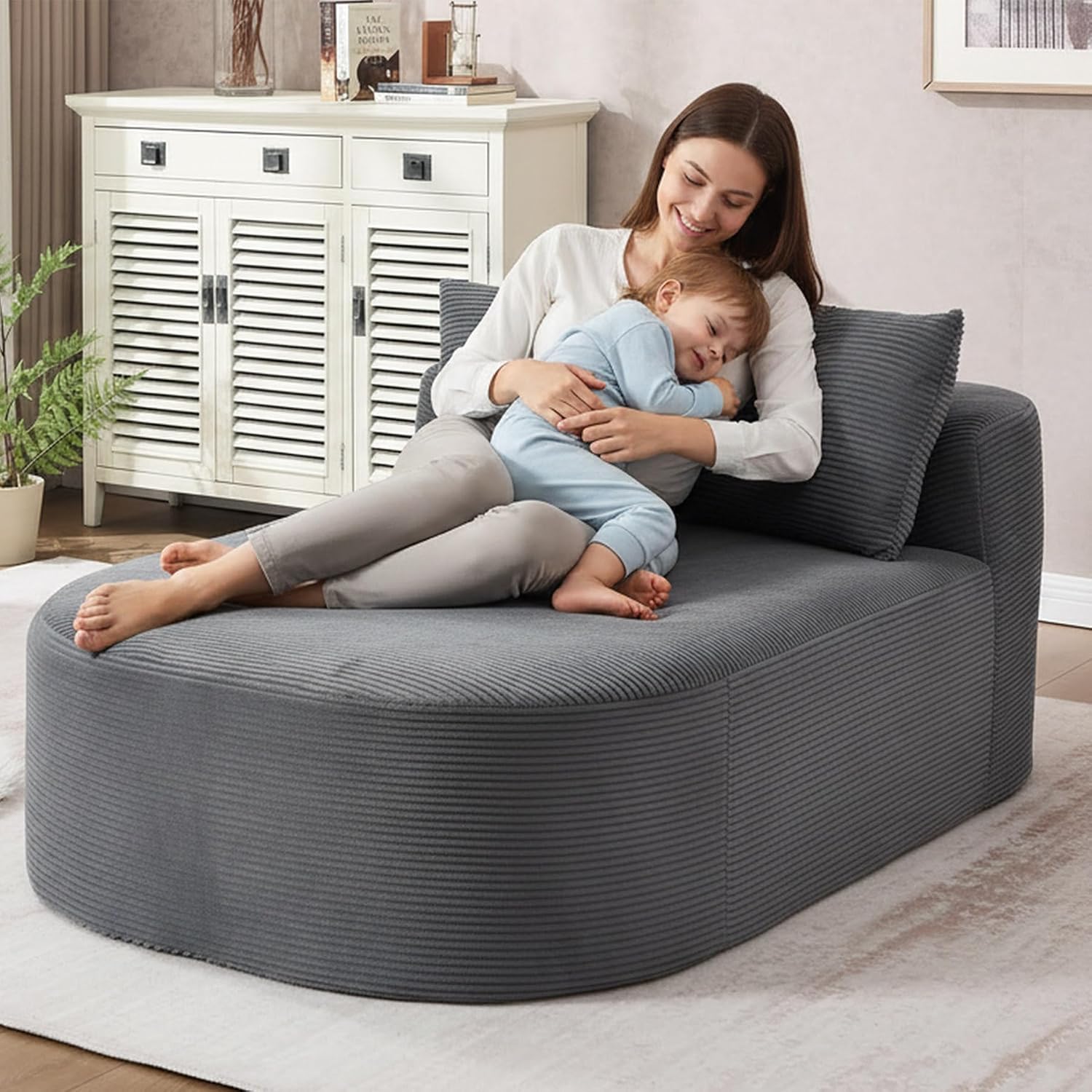 Amazon.com: Anwick 67" Oversized Chaise Lounge Chair Indoor, Corduroy ...