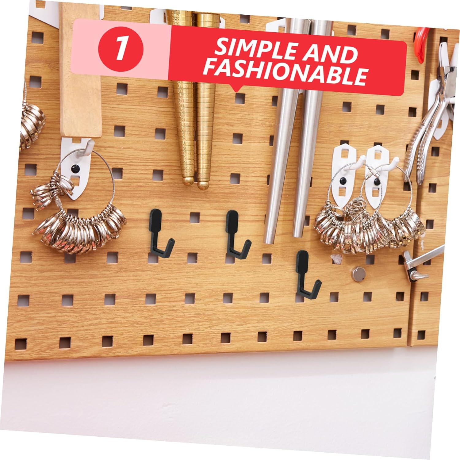 20pcs Pegboard Hooks: Grid Panel Hanging Hooks Shelving Hangers Organizer for Bedroom Kitchen Office Retail Home Workspace Organization