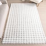 7'6' x 9'6' Cozy Plush Area Rug, Machine Washable, Non-Slip, Soft Fluffy Shag Carpet for Living Room Bedroom Kids Room Nursery Home Decor, Jeni White