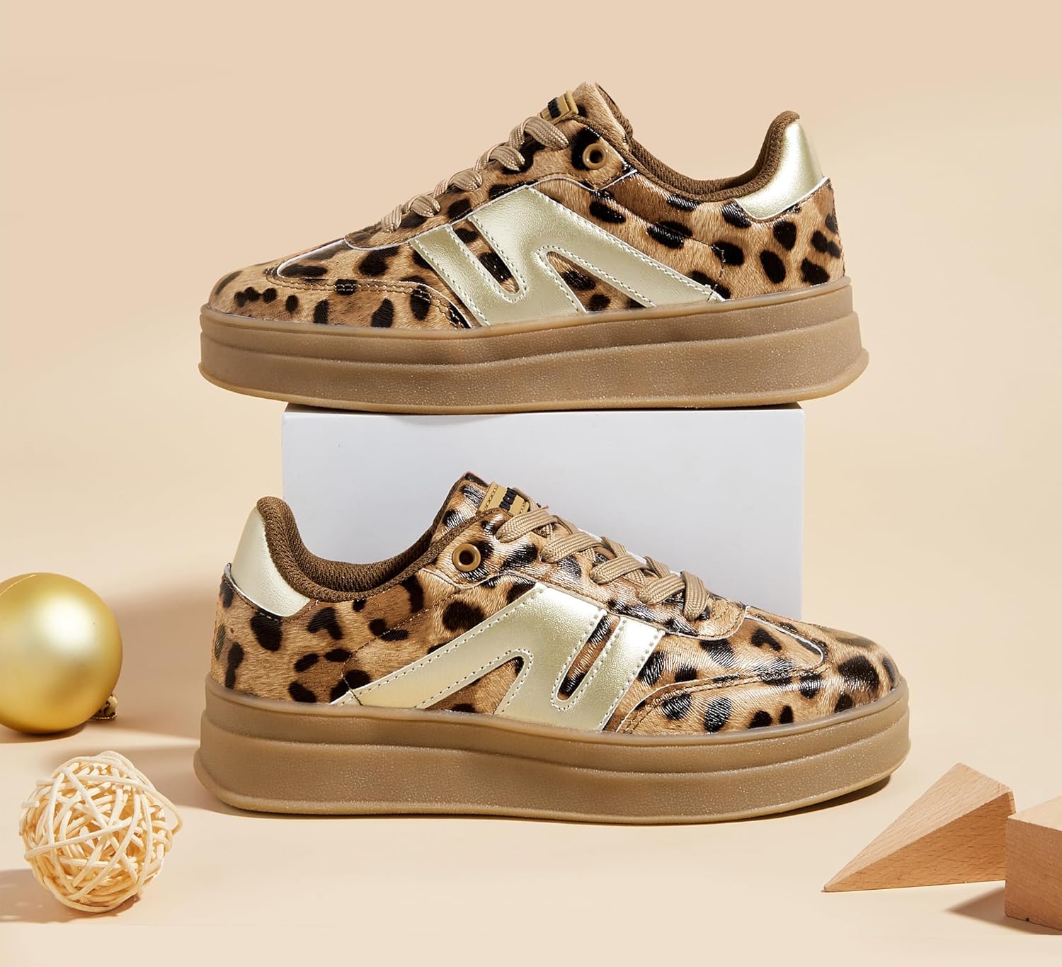 LUCKY STEP Boys Girls Platform Sneakers Fashion Casual Non Slip Walking Shoes Classic Retro Tennis Sneaker for Big Kids - Image 2