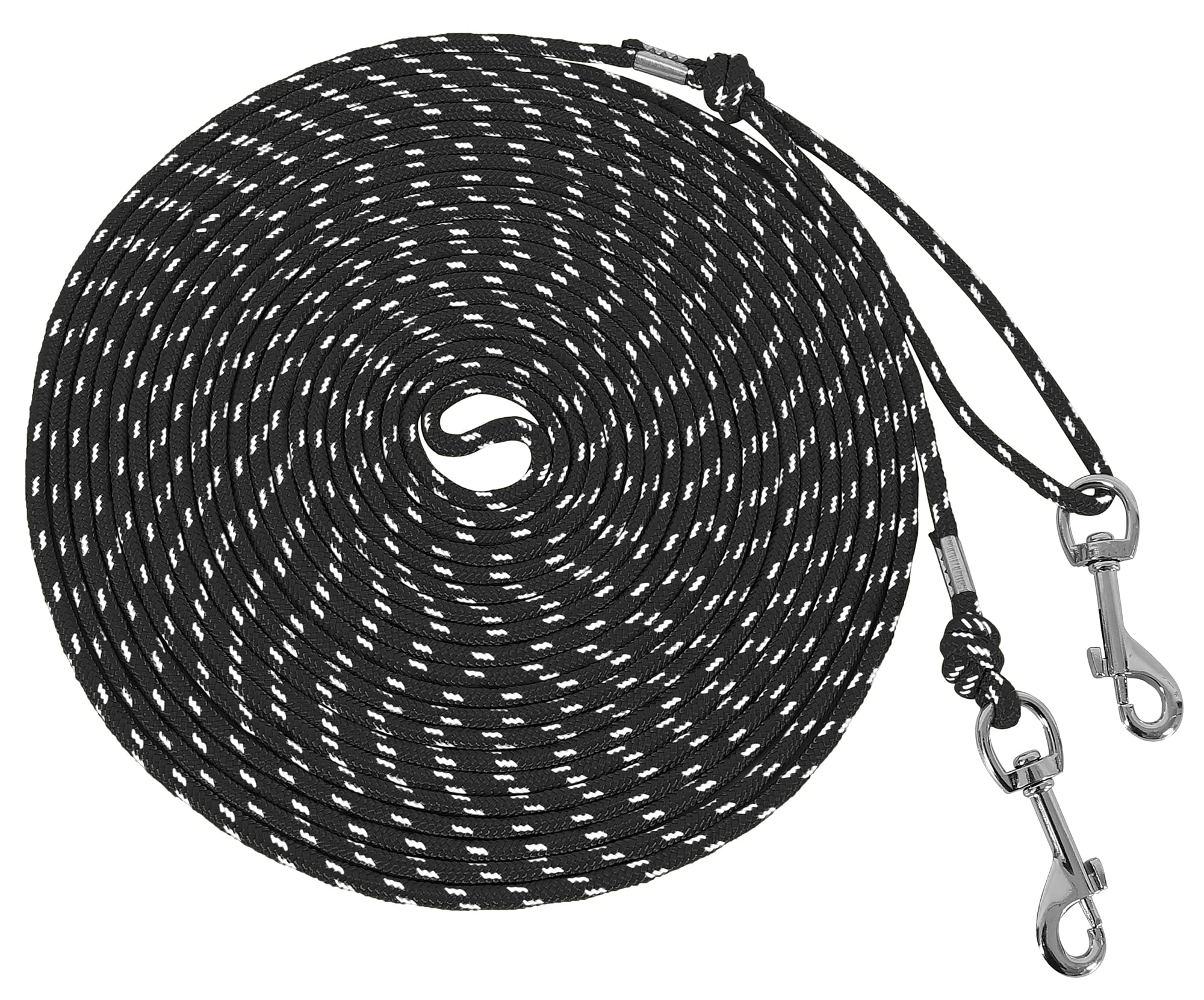 Reflektierende Katzenleine, 15 m, ausbruchsicher, für Welpen, Kätzchen, Kleintiere (schwarz)