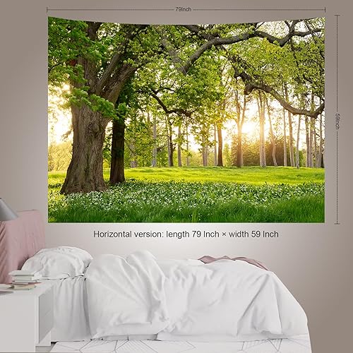 Miniatura 3 de Tapiz decorativo de bosque de dinosaurios jurásicos, divertido póster de T-Rex, animales antiguos, tapices de cuento de hadas para colgar en la