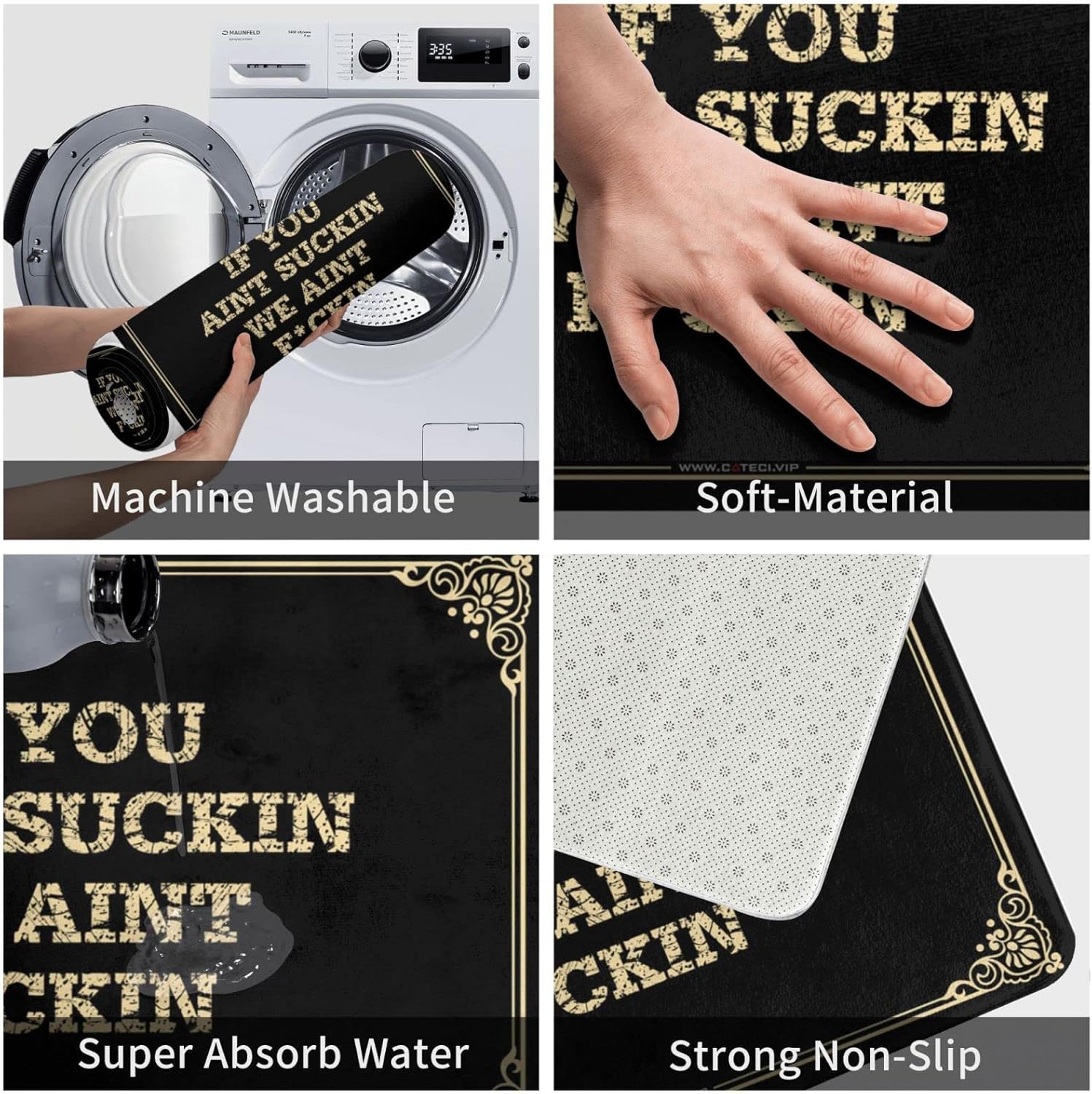 Funny Floor Mats for Front Door If You Aint Suckin We F*Ckin Doormat Indoor Door Mats for Entryway Retro Rug(50X80CM)