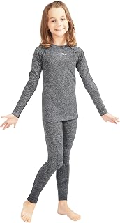 COOLOMG Boys Seamless Base Layer Hockey Underwear Shirt and Leggings Pants Tights Set