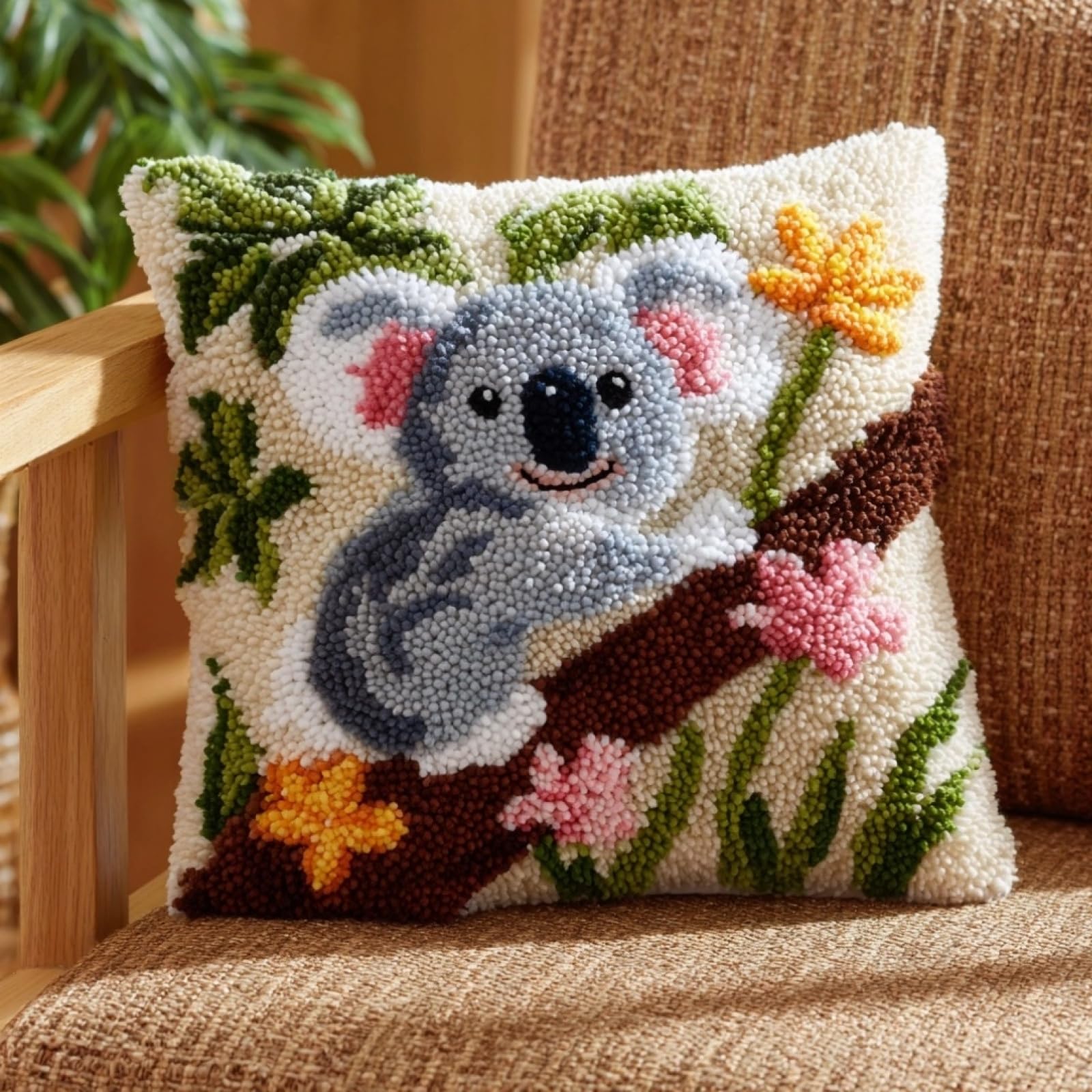 AxiangziK Latch Hook Cushion Kits,Flowers and Koalas