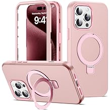 Case for iPhone 15 Pro with Stand,6.1" Rose Gold