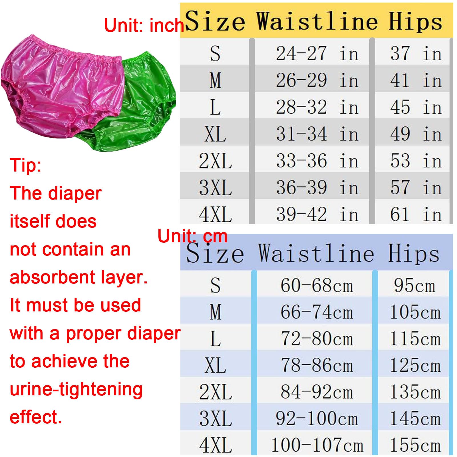 Wasserdichte PVC Inkontinenz Schutzhose für Erwachsene Wiederverwendbar Auslaufsicher Flexibel Und Komfortabel Unisex Waschbare LanganhaltendeBlue,M