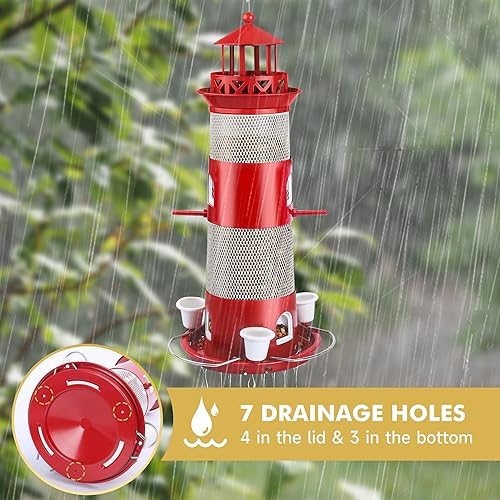 Miniatura 6 de Decflow Comedero de pájaros para exteriores, comedero de pájaros silvestres a prueba de ardillas para colgar al aire libre, alimentador de semillas