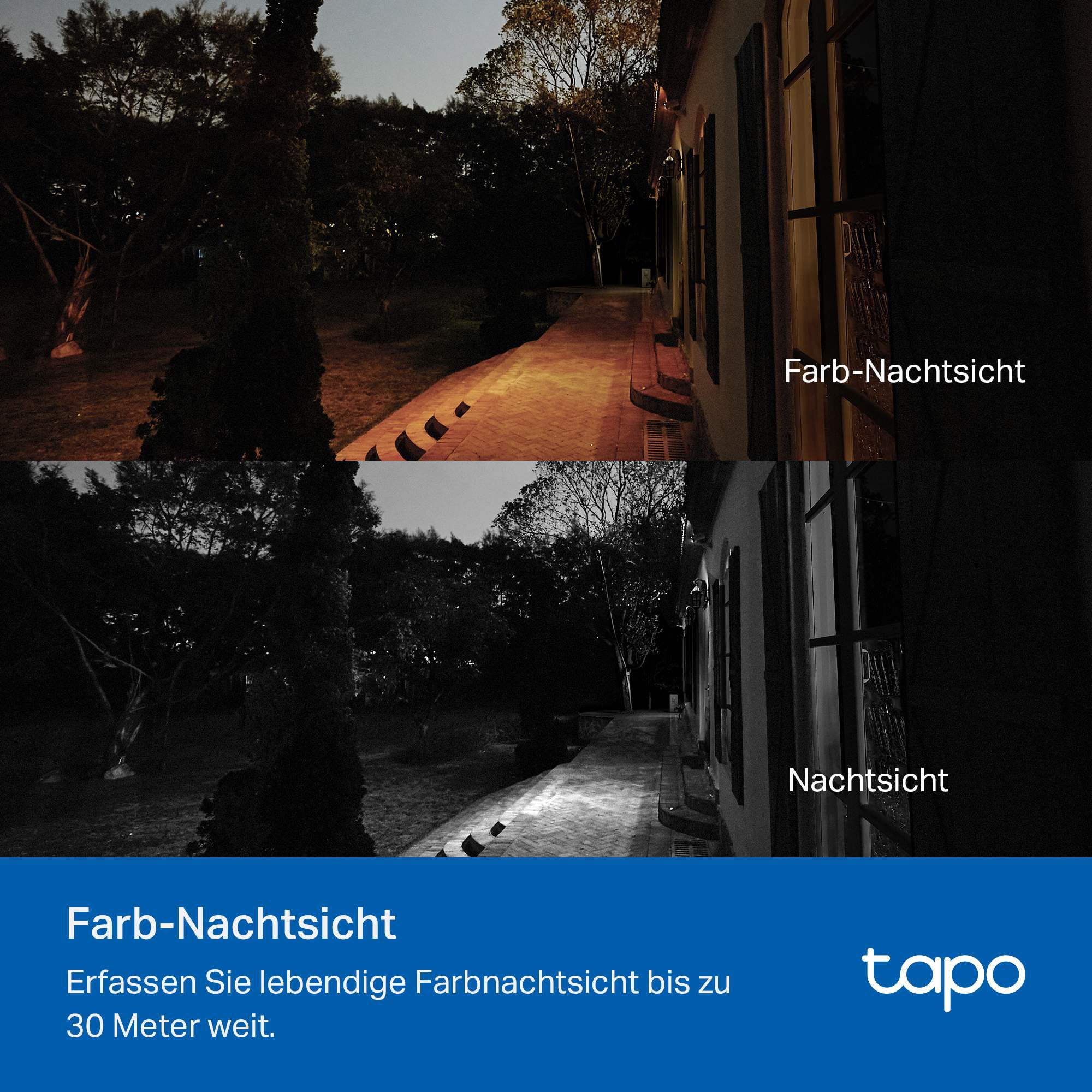 Tapo C51A 2K WLAN Überwachungskamera Außen, 360° Schwenk-/Neige, Vollfarbige Nachtsicht, Personenerkennung, Bewegungsverfolgung, Zwei-Wege-Audio, microSD-Karte bis zu 512 GB