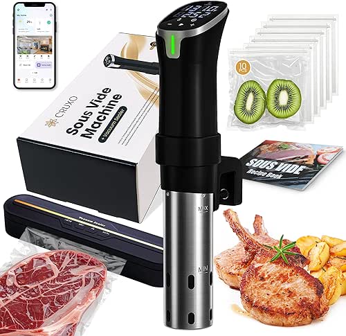 CRUXO 1100W Sous Vide Cooker Kit With App Control, Immersion
