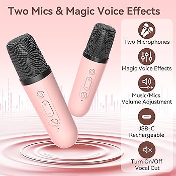 Oraolo Karaoke Machine with 2 Wireless Microphones, Portable