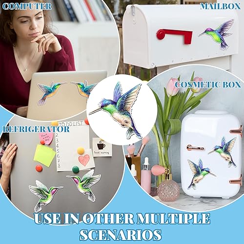 Miniatura 6 de Eersida 16 imanes de colibrí para puertas mosquiteras de doble cara, adhesivos magnéticos decorativos para ventanas, patios, puertas correderas,