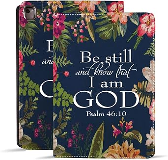 iPad 9.7 2018/2017 Case, iPad Air 2,Pro 9.7, iPad Air Case, Protective Leather Case, Adjustable Stand Auto Wake/Sleep Smart Case for ipad 6th/5th Gen,Bible Verse Quotes Psalm 4610