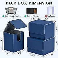 Vista 129 de ZLCA MTG YuGiOh - Caja de cartas para cartas intercambiables, MTG YuGiOh con capacidad para más de 100 tarjetas de una sola funda, caja