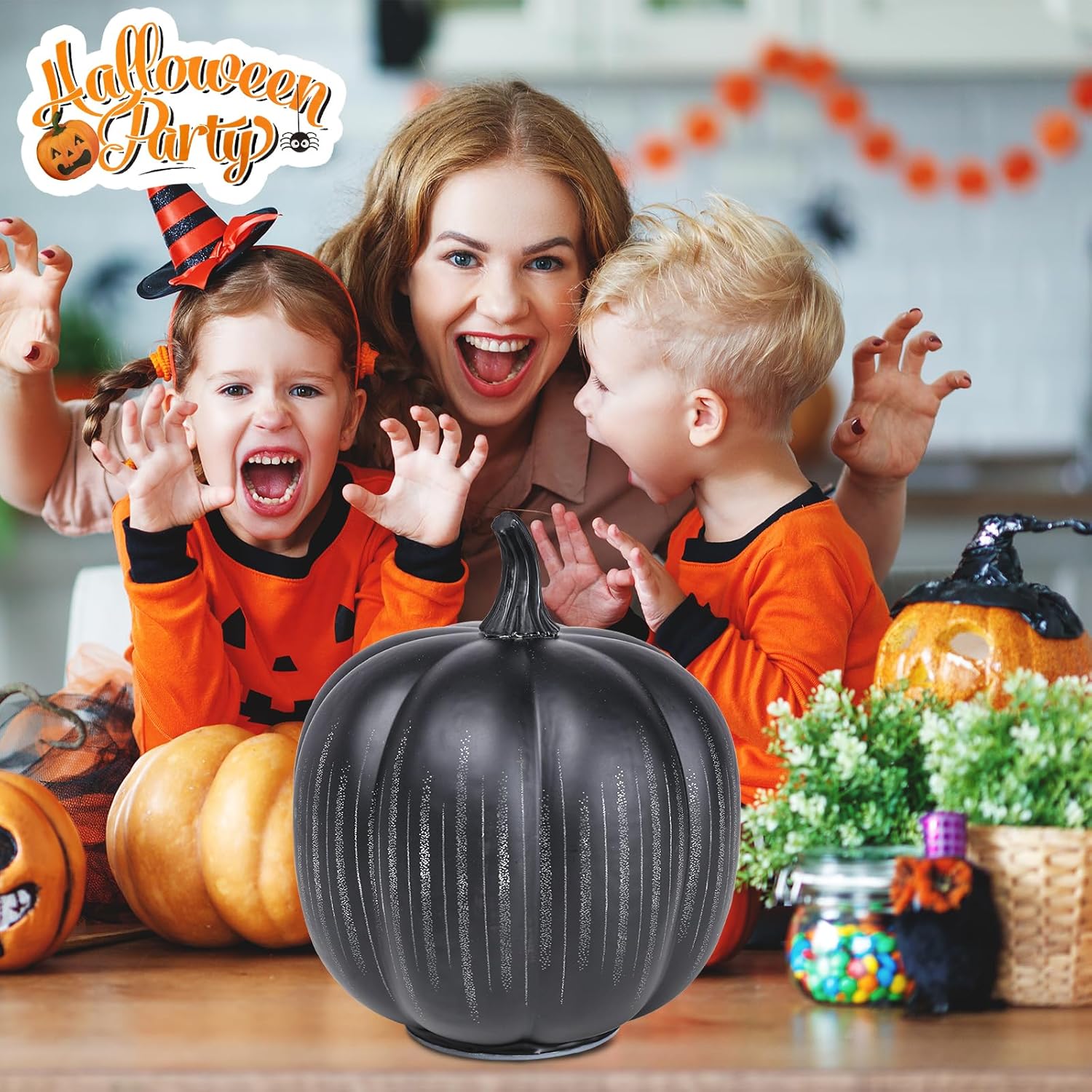 Starry Night Glass Pumpkin Lights, Illuminated Light up Fall Pumpkins Table Lamps Indoor Home Decoration for Thanksgiving Halloween Party Tabletop Decor, 1PCS