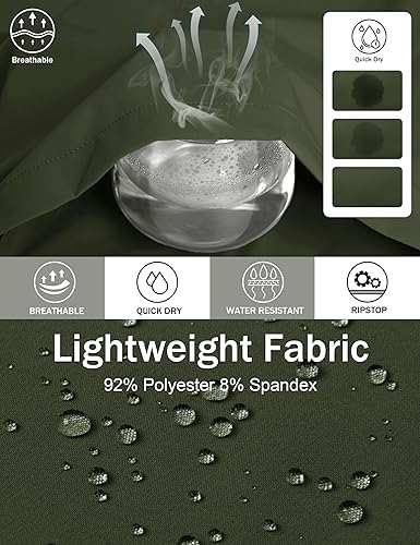 Miniatura 5 de MAGCOMSEN Pantalones cortos de senderismo para hombre de 9 pulgadas, de secado rápido, ligeros, con bolsillos con cremallera, para entrenamiento,