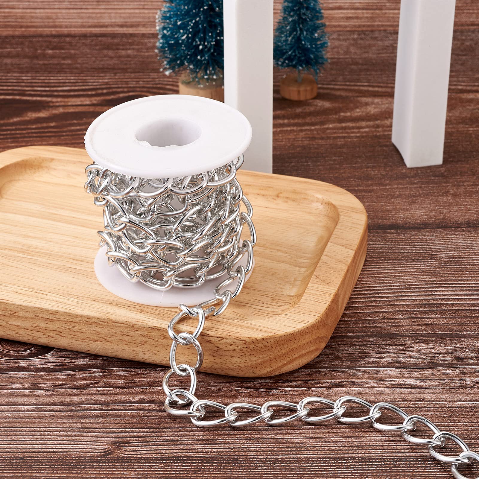 Rouleau De Chaîne En Fer Non Soudée à Maillons Ovales Et Plats Pour Colliers, Bijoux, Accessoires Et Loisirs Créatifs Doré 3 X 2 Mm 100 M De Long