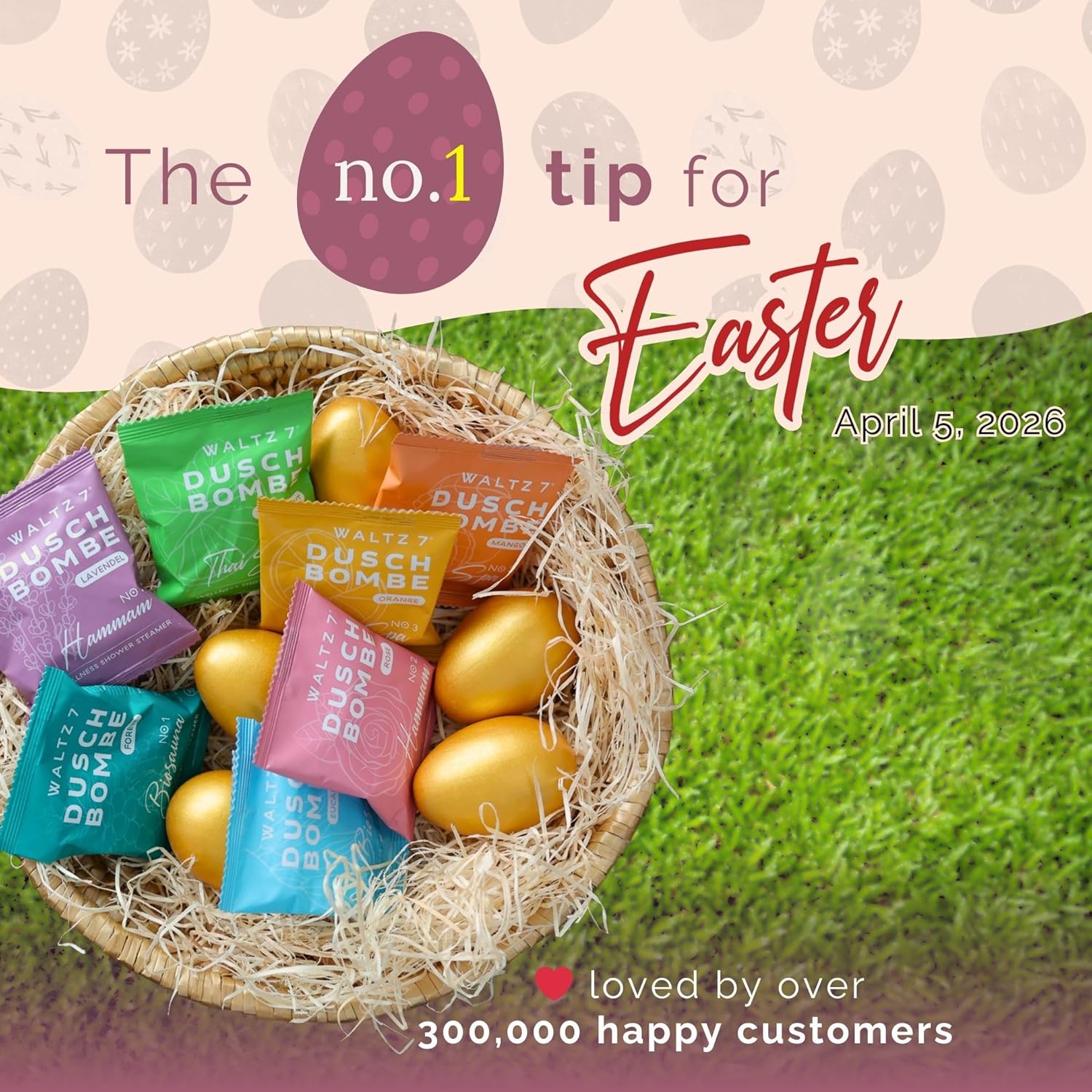 WALTZ 7 Shower Steamers Set, 16 Pieces, 8 Scents, Shower Bombs Made in EU, Natural Essential Aromatherapy Oils, Unique Spa Stress Relief, Pamper Gift for Women, Men, Easter Gifts for Adults