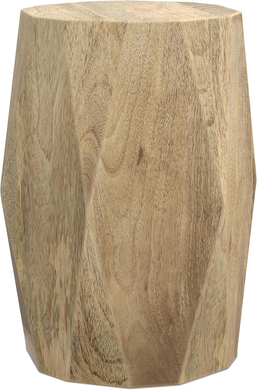 SIMPLIHOME Judson End Table - 15 inch Wide Solid Mango Wood Polygon Accent Table with Faceted Geometric Design in Natural, Contemporary Nightstand or Lamp Stand for Living Room or Bedroom, Assembled