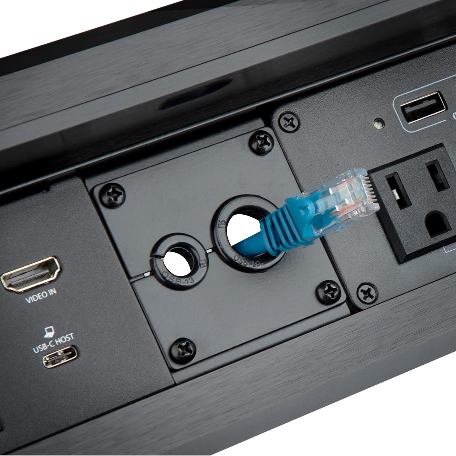 StarTech.com Cable Management Module for Conference Table Connectivity Box - Includes 4X Grommet Holes - Installs in BOX4MODULE or BEZ4MOD (MOD4CABLEH)
