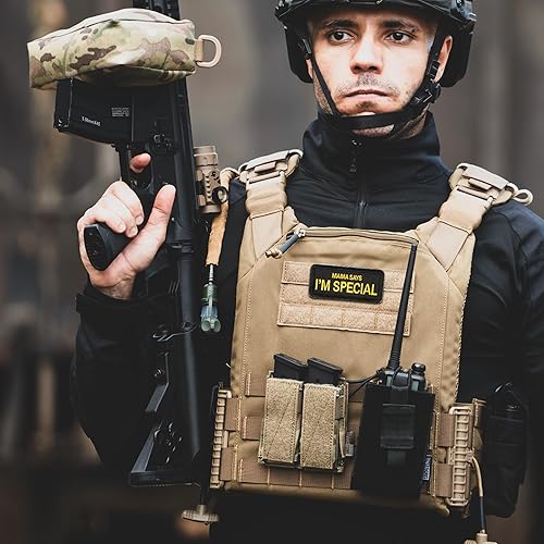 Miniatura 2 de OneTigris Parche táctico, divertido bordado moral, parche de insignia, cierre de apliques, emblema de gancho y bucle Molle para cascos, sombreros,