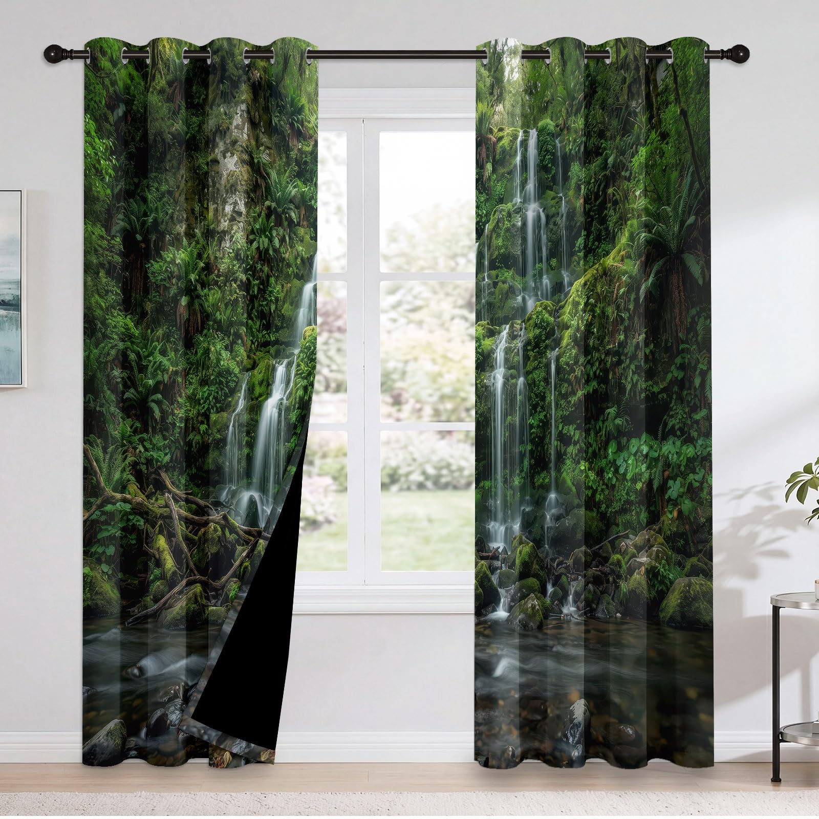 Rideaux Occultant Paysage Naturel 91.5 x 214 cm (L x H) Lot de 2