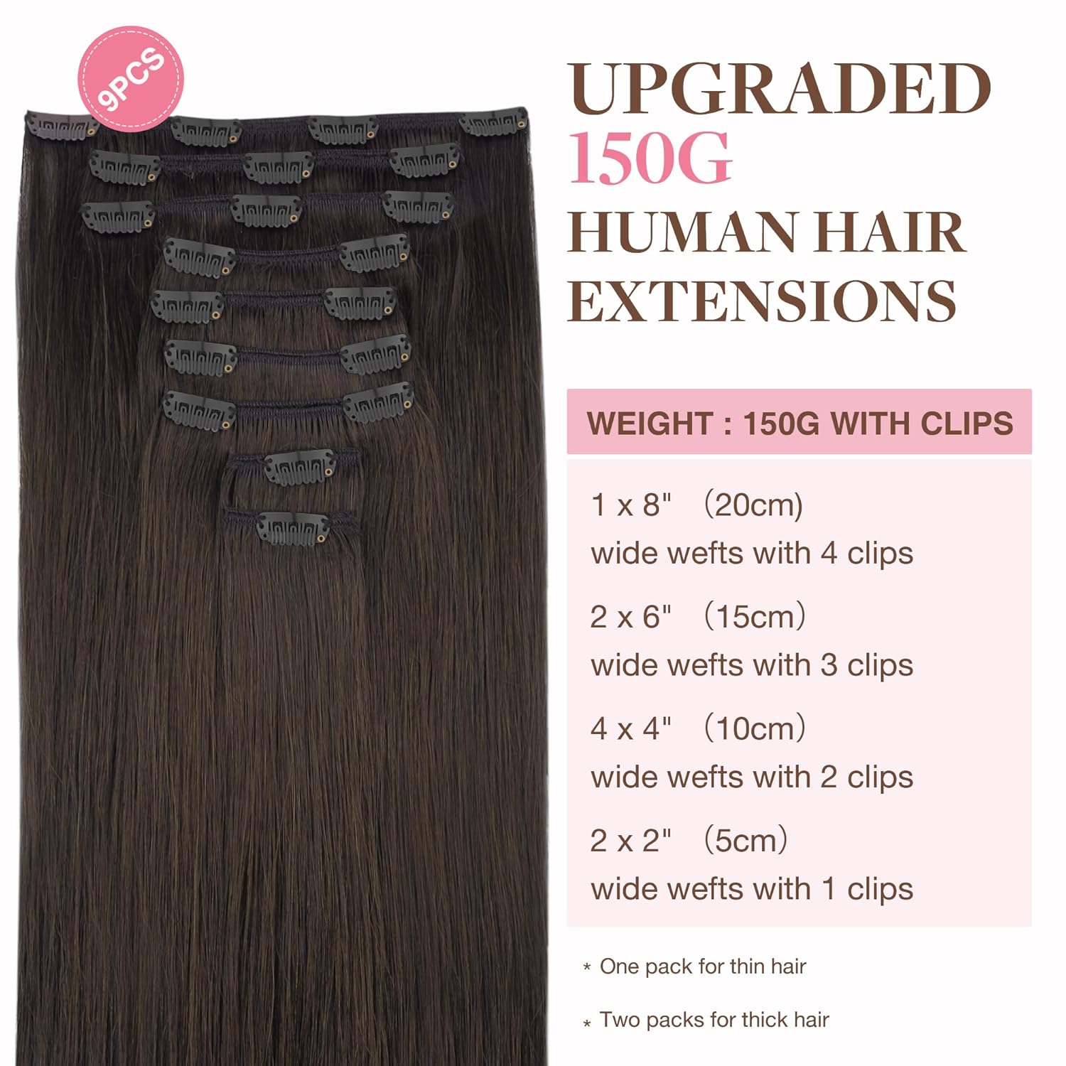 Instant Volume: 22" Remy Human Clip-In Hair - Dark Brown 3 81b2efBegtL. SL1500