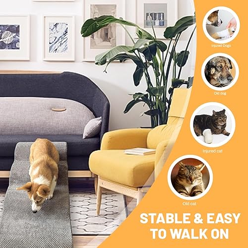 Miniatura 3 de Escaleras para perros para cama, 4 escalones, escaleras para perros pequeños y mascotas, para camas altas y sofá, rampas para perros pequeños