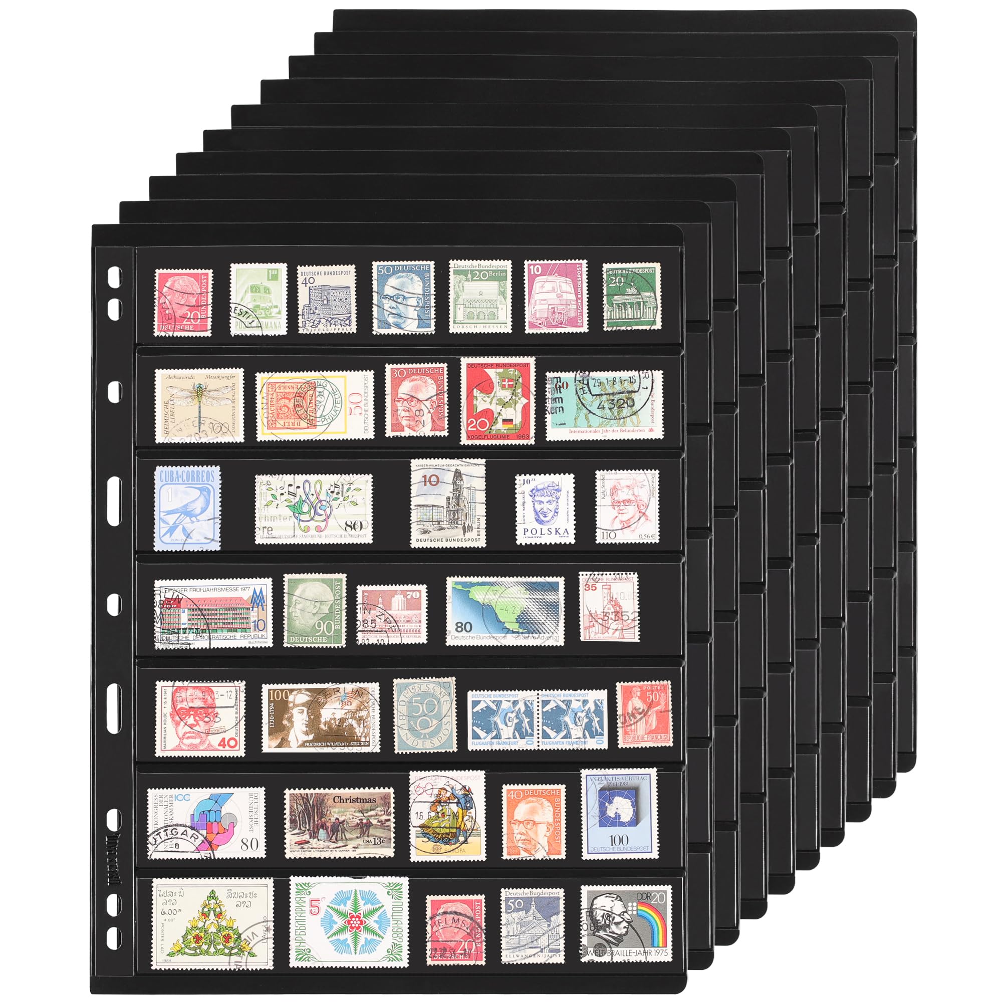 Amazon.com: 10 Sheets 20 Pages Postage Stamp Album Pages, 7