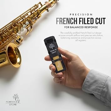 Forestone Traditional Synthetic Tenor Saxophone Reed - French Filed Cut with Hybrid Bamboo Material - Robust and Clear Sound Profile - Long-Lasting - Made in Japan Soft