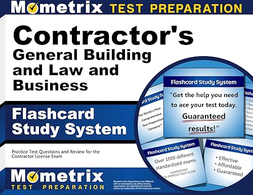 Contractor's General Building and Law and Business Flashcard Study System: Practice Test Questions and Review for the Contractor License Exam