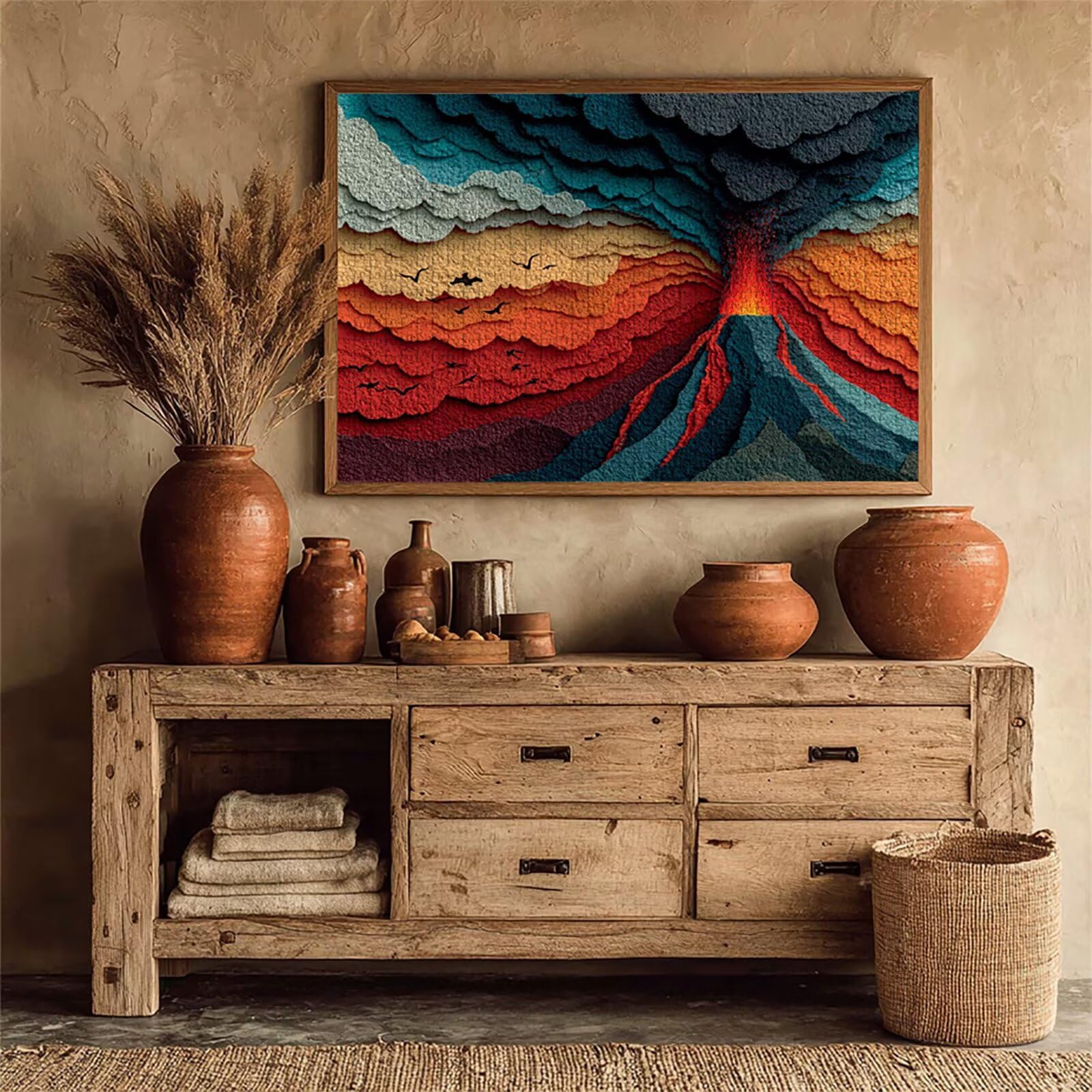 Puzzle 2000 elementów dla dorosłych abstrakcyjne, drewniane puzzle, 99 x 70 cm, dla mężczyzn kobiet starszych seniorów, części ściśle do siebie pasują, dekompresja, dekoracja ścienna, prezenty dla