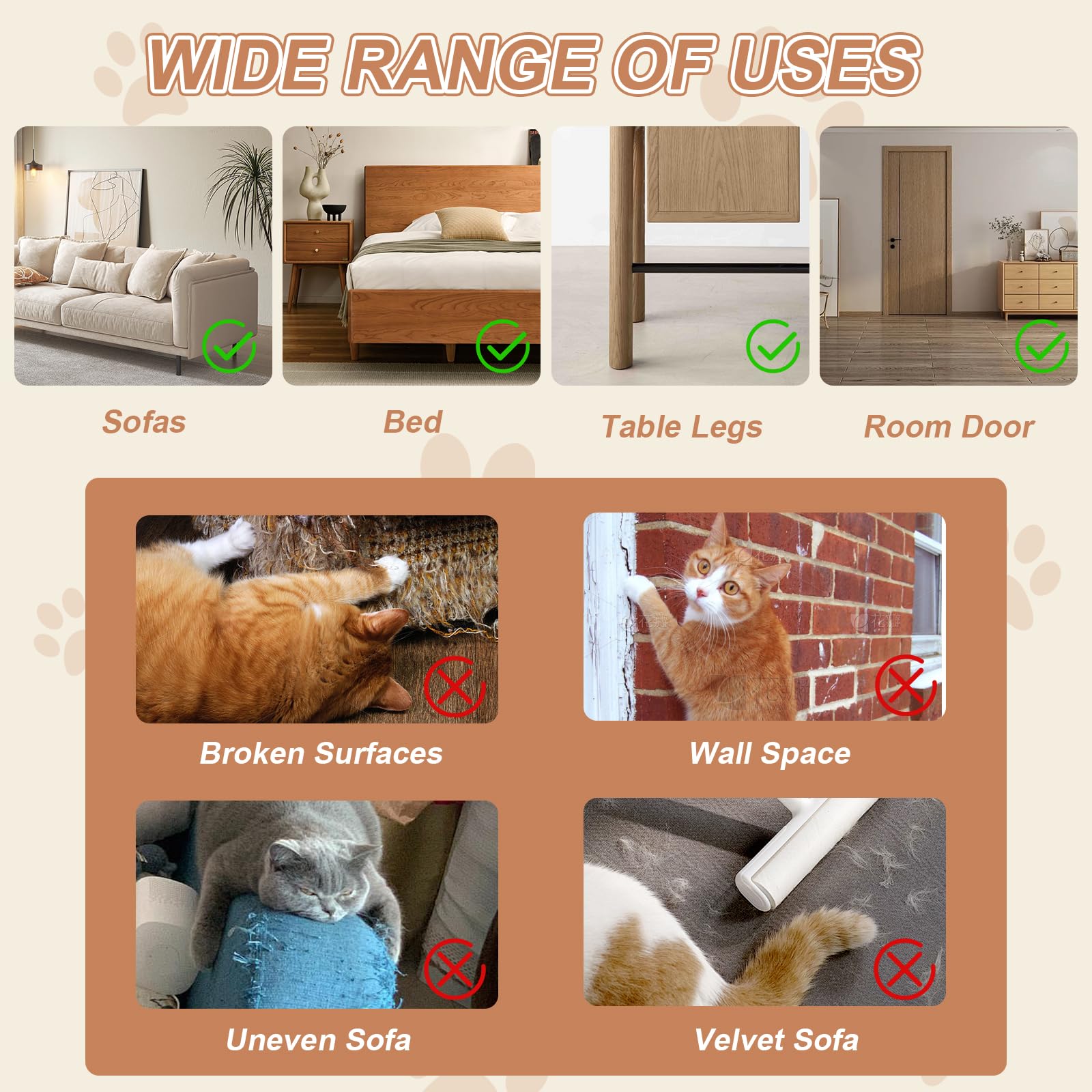 Protector de puerta contra arañazos de perros, calcomanías de vinilo transparente, protector de arañazos para puertas de perros y gatos, protector de muebles