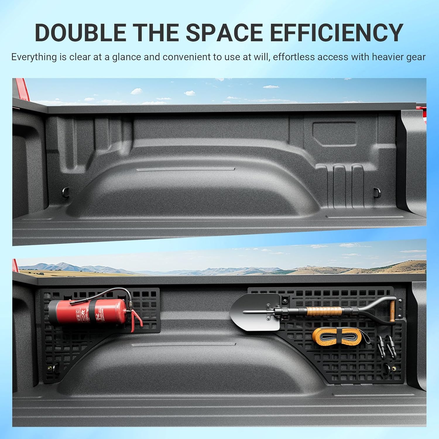 SZYANG 5.7FT Side Bed Molle Panel Compatible with 19-26 RAM 1500 Truck Bed Molle Panel System Replacement for 2019-2026 Dodge RAM 1500 Accessories(Side Molle Panel)