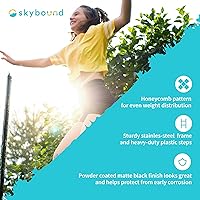 Vista 2 de SkyBound Escalera universal para cama elástica de tres escalones, escalera ancha para cama elástica, escalera de acero resistente con escalones