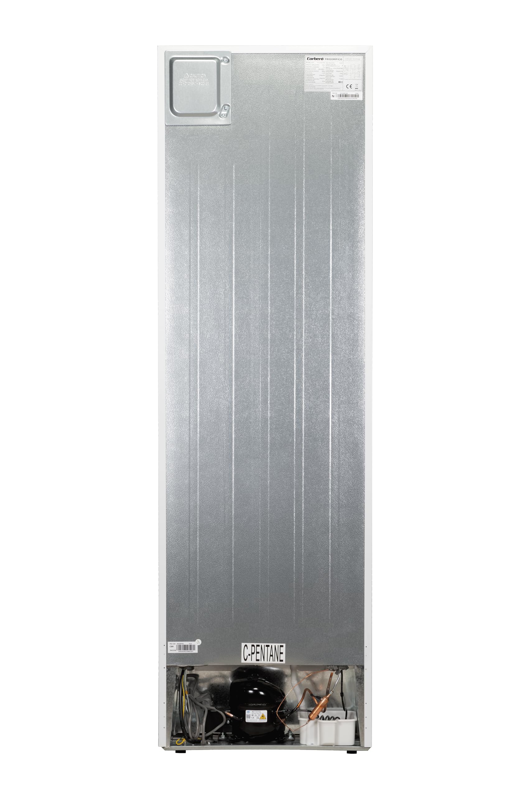 Corberó - Frigorífico Combi | CCH18023W | Capacidad 253 L | No Frost | Blanco | Luz LED | Crisper | Balcones Ajustables, Estantes de Cristal, Hueveras, Cubiteras | 40 Db | Eficiencia Energética F