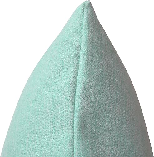 Miniatura 4 de Deconovo fundas decorativas para cojines, de una suave franela de algodón, Poliéster & Mezcla de poliéster, Celeste (Baby Blue), 18x18 pulgadass