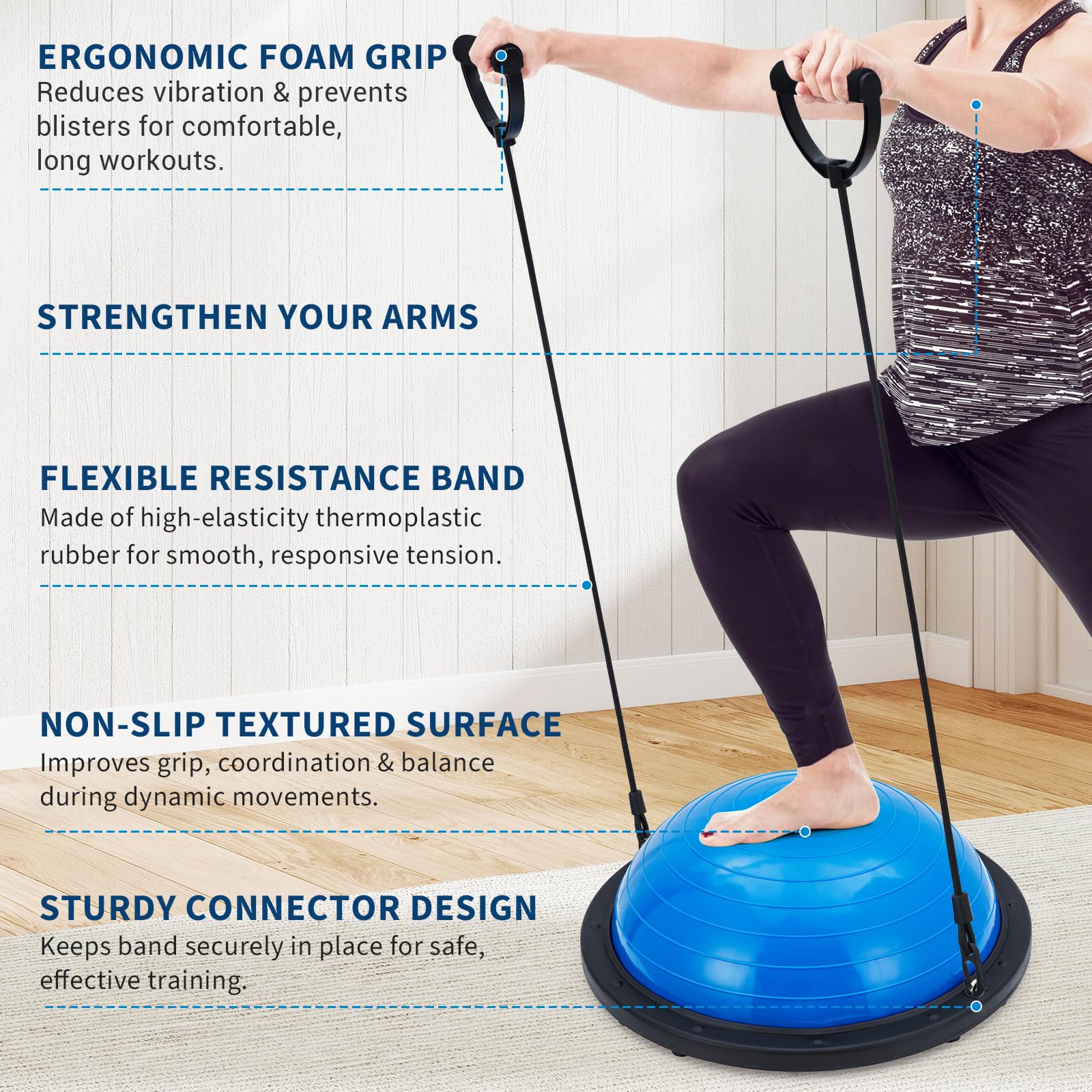 Demi-Ballon d'Équilibre 23" (59.5cm) Ballon Gym Yoga Anti-Éclatement