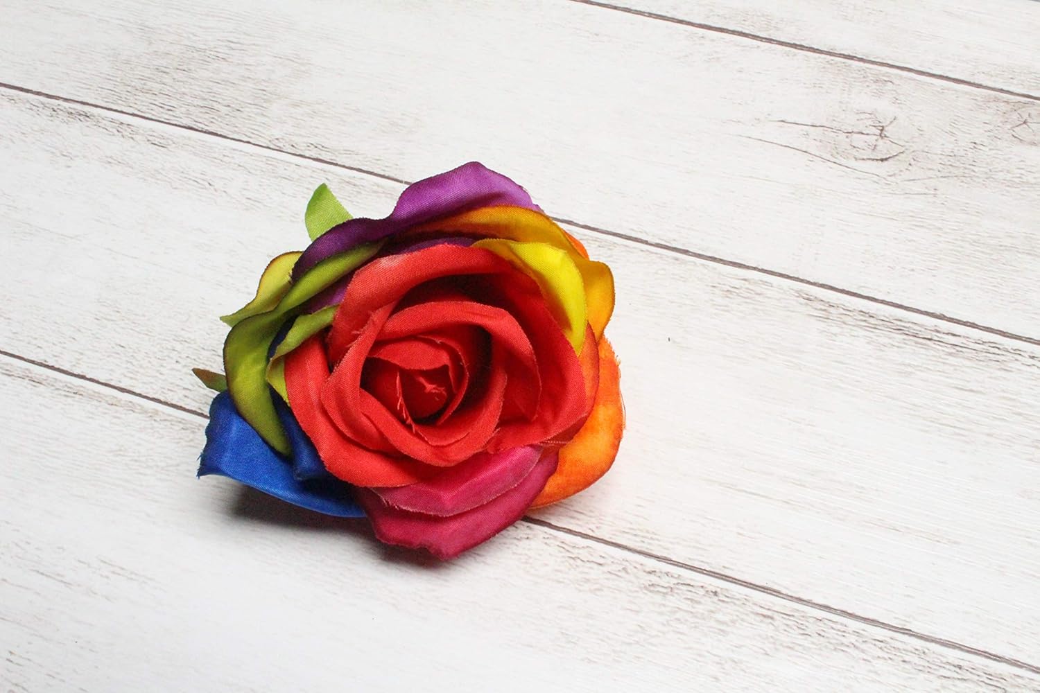 Ooki 25 Handmade Artificial Silk Rainbow Rose Heads Bridesmaid Flower Bush Arrangement Home Decor Wedding Party Celebration Centerpiece DIY