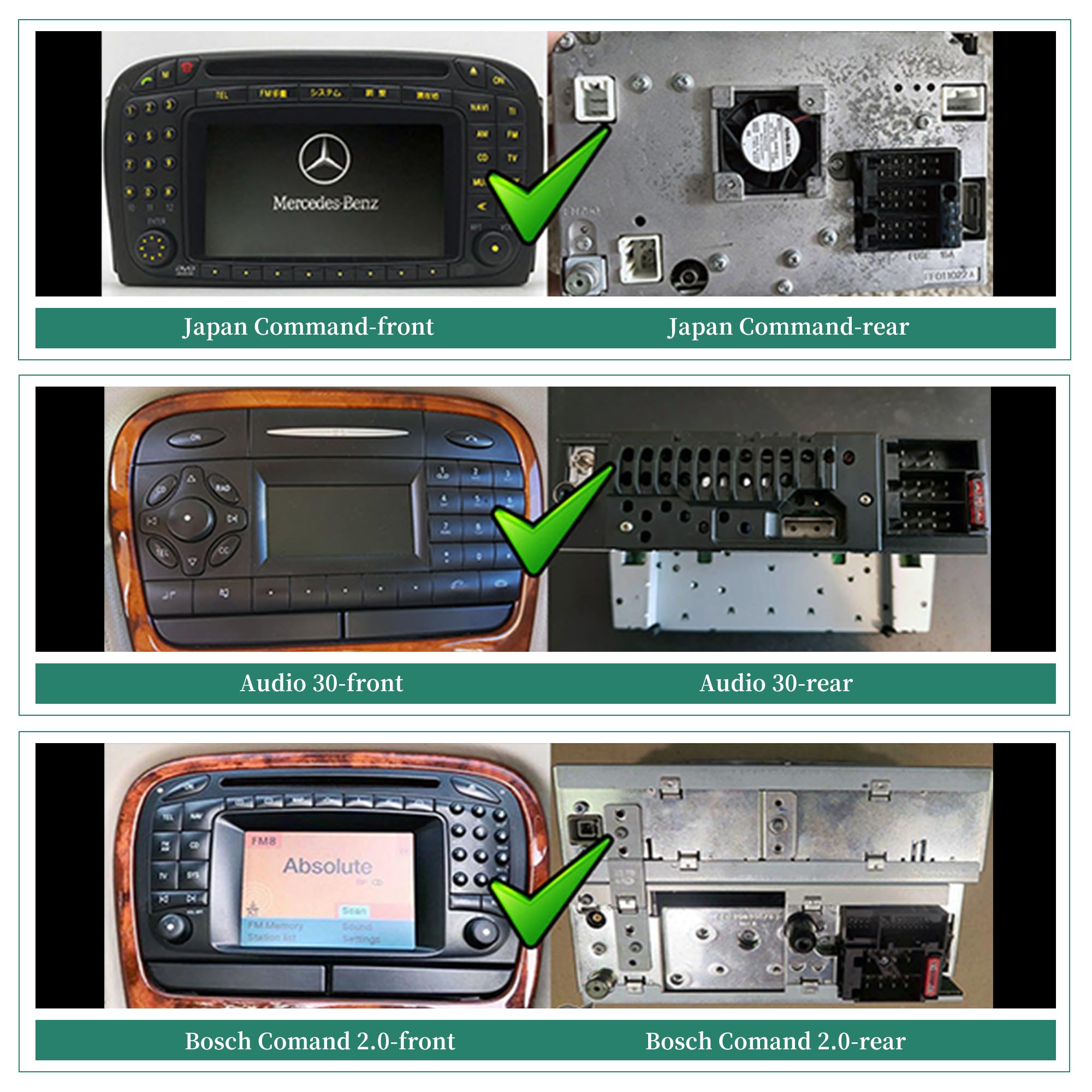 Radio do Mercedes SL R230 (2001-2005), ulepszone radio samochodowe, 6,2-calowy ekran dotykowy Head Unit z bezprzewodowym CarPlay i Android Auto, YouTube, pełnoekranowe łącze lustrzane, nawigacja GPS