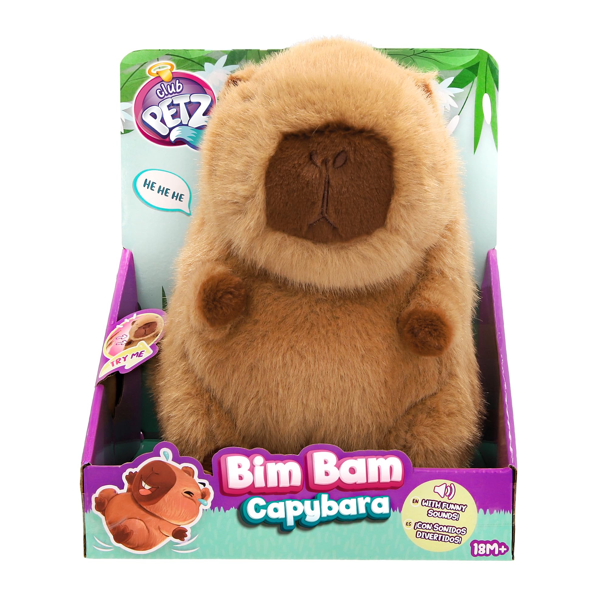 Club Petz BIM BAM CAPYBARA Peluches con Funzioni Speciali Un Capibara Che Vibra Facendolo Saltellare Mentre Emette Suoni Buffi. Dai 3 anni in su