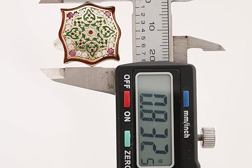 Miniatura 9 de Motif Style Turkish Handmade All Authentic Jewelry Red Enamel Round Cut Ruby Topaz 925 Sterling Silver Ring Size All