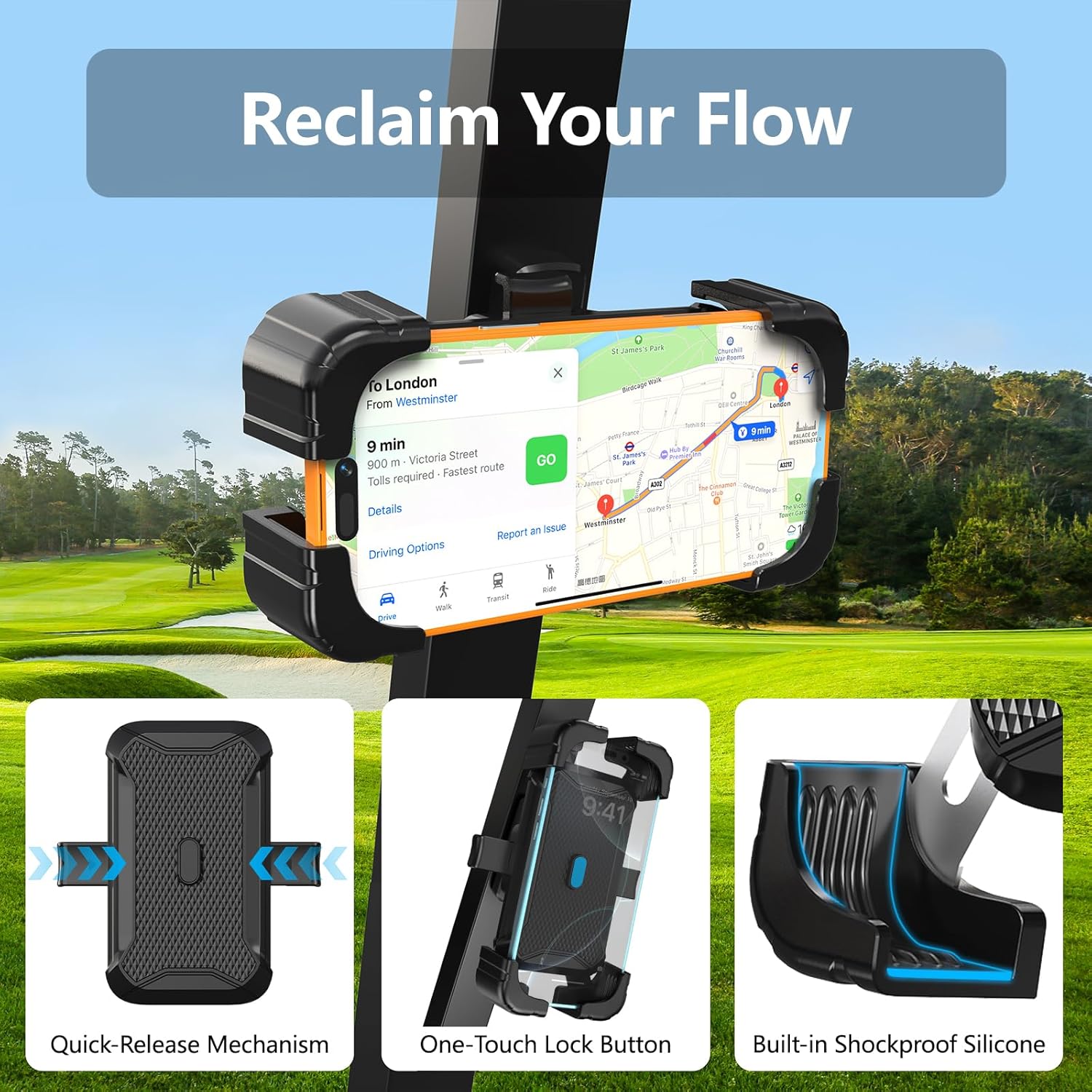 KingofKings Magnetic Golf Cart Phone Holder Mount, Golf Gifts for Golfers Him Men Dad Women Her, 2026 Essential Golf Cart Accessories, Mens Gifts for Birthday Anniversary Valentines Day-360° Rotatable - Image 5