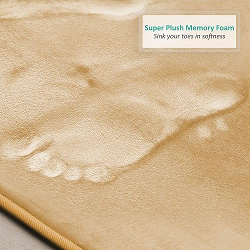 Miniatura 7 de Clara Clark Solid Collection - Juego de alfombras de baño de espuma viscoelástica, 3 piezas, antideslizantes, absorbentes, suaves, alfombra de baño