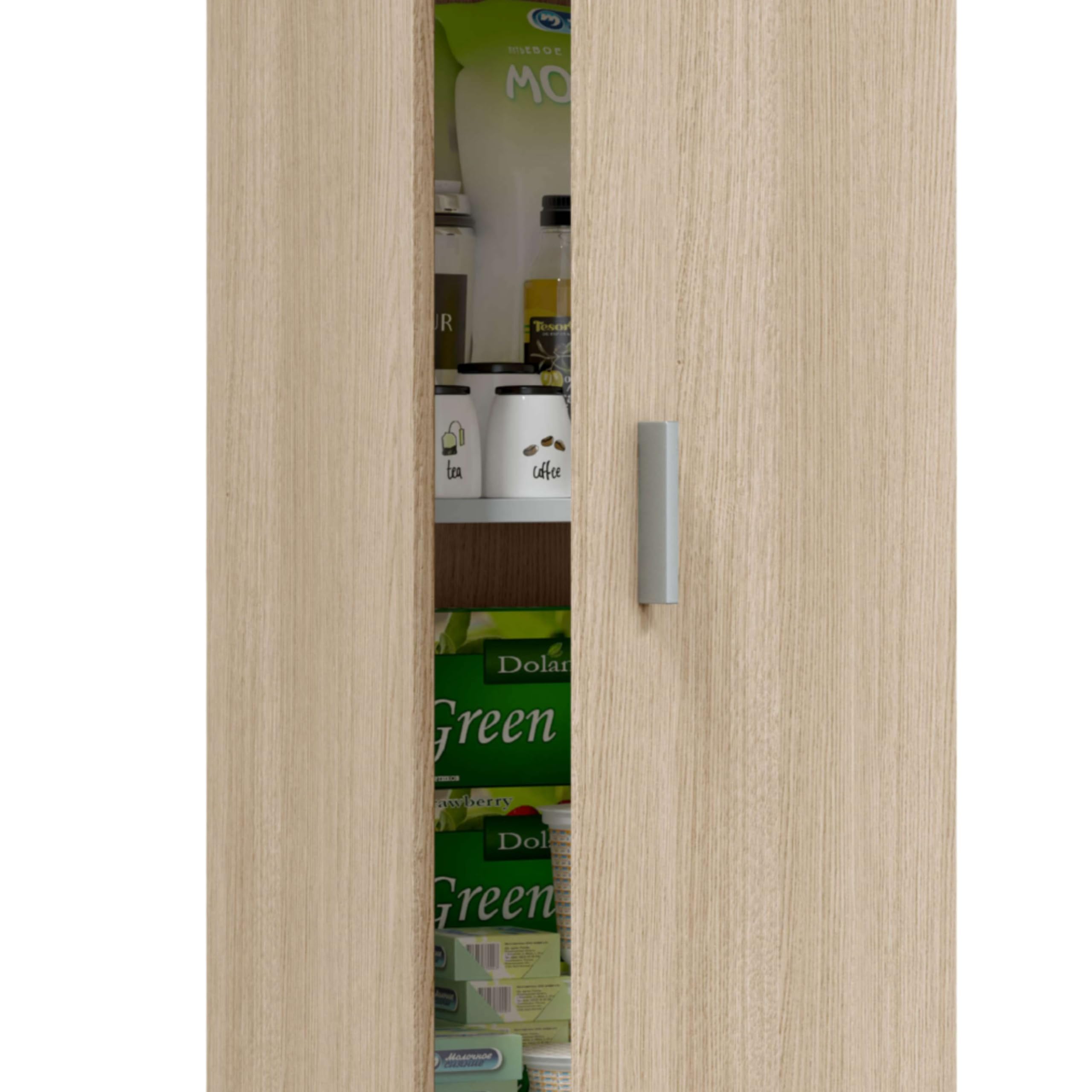 Habitdesign Armario Multiusos 1 Puerta 3 Estantes, 182x37x37 (AltoxAnchoxFondo - en cm), Columna Multiusos