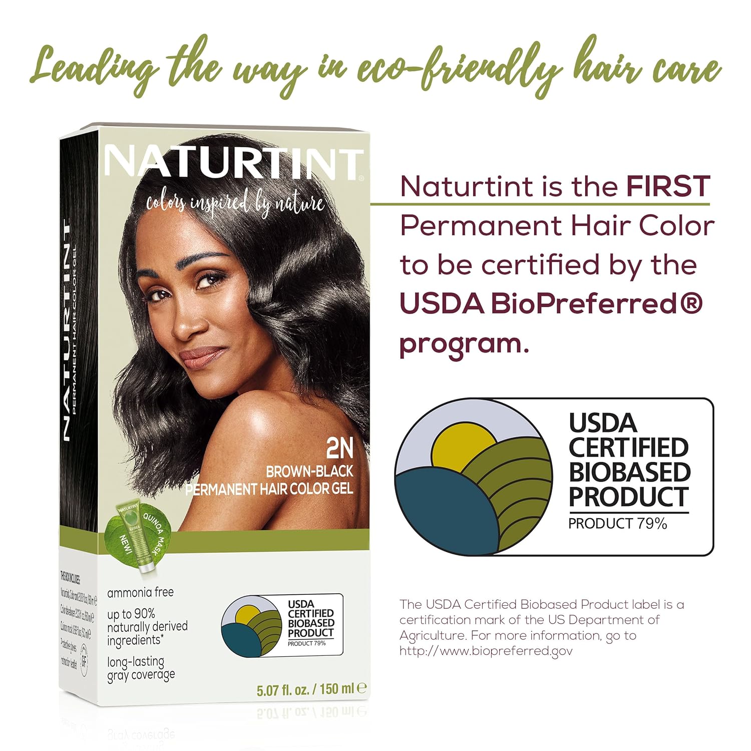 Naturtint 2N Brown Black Permanent Hair Color (Pack of 6), Ammonia Free, Vegan, Cruelty Free, up to 100% Gray Coverage, Long Lasting Results (Packaging may vary)